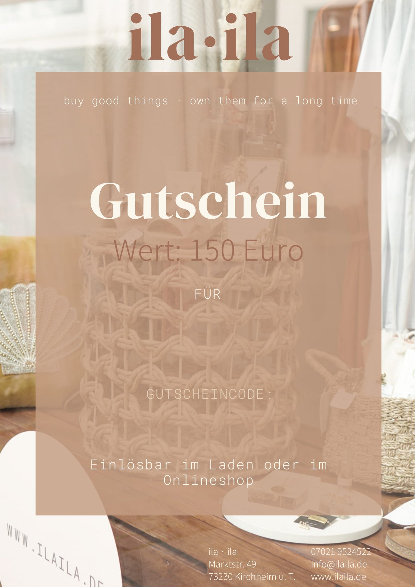 150 Euro Gutschein | ila · ila