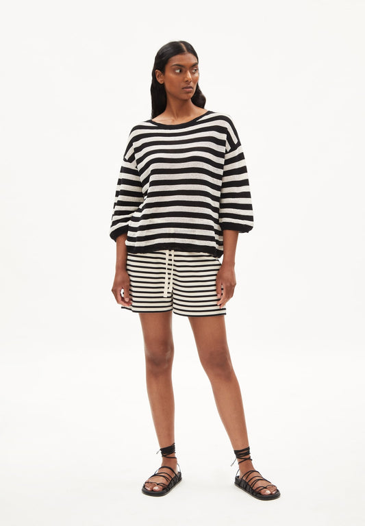 Pullover RATHAA STRIPED black-offwhite | ARMEDANGELS