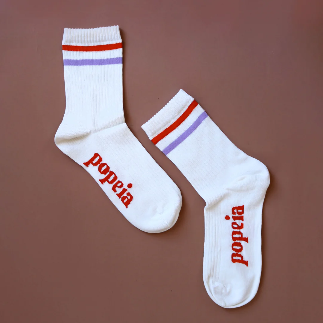 Socken The Sporty lila/aperol | popeia